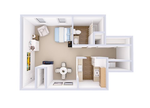 Floor plan for studio, 1 bath, 574 sqft